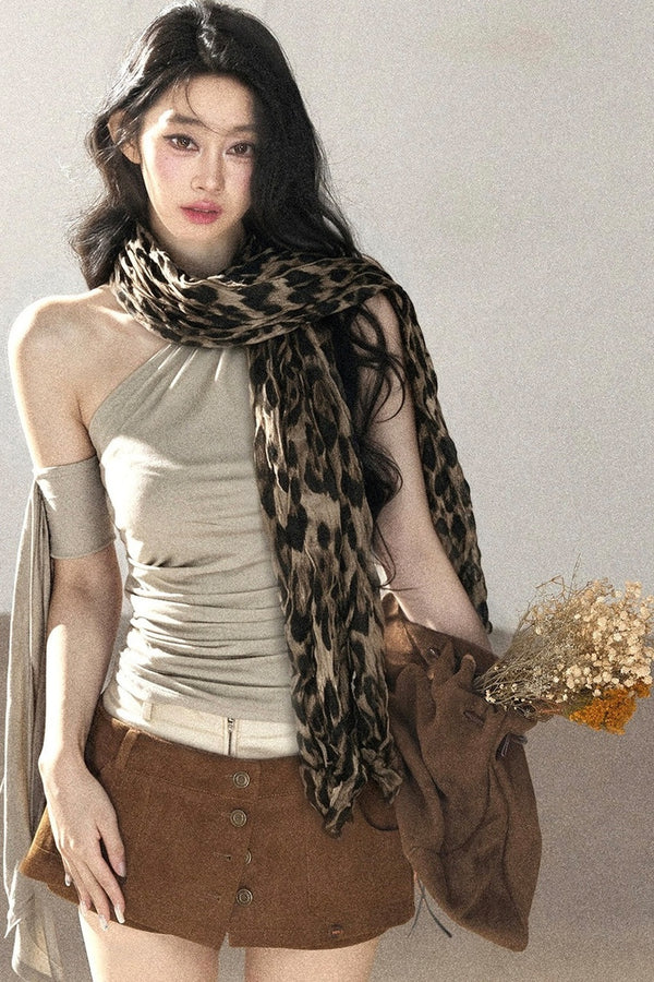 Autumn Leopard Print Shawl