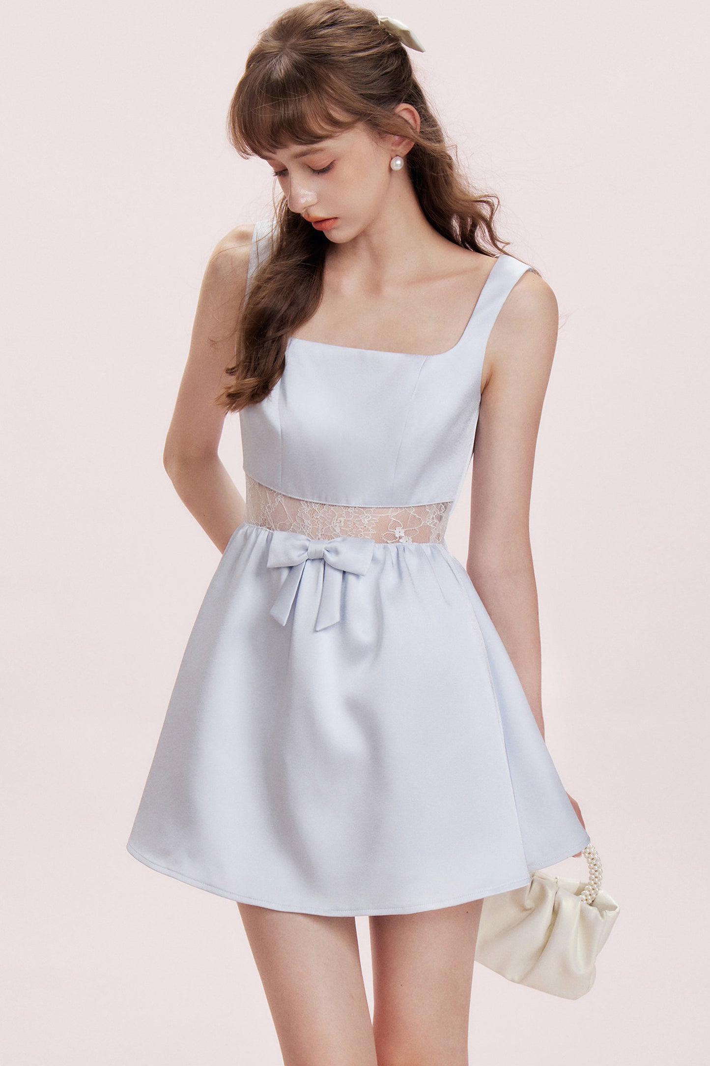 Floral Lace Satin Dress