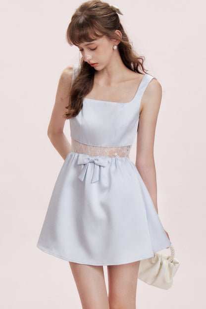 Floral Lace Satin Dress