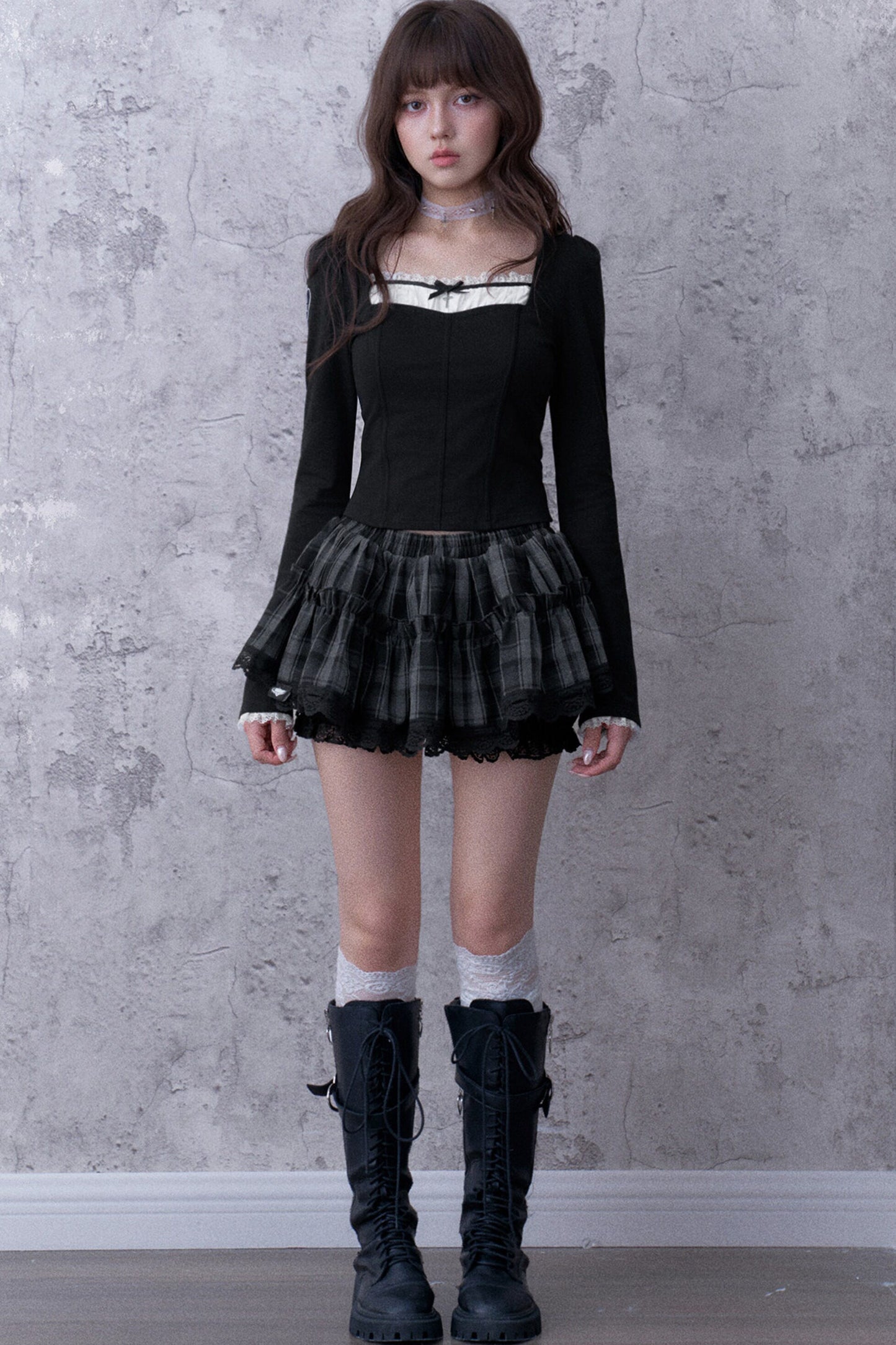 Black Faux Fishbone Slim-Fit T-Shirt