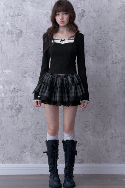 Black Faux Fishbone Slim-Fit T-Shirt