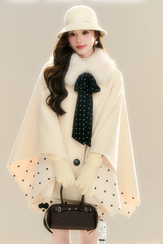 Miu Style Polka Dot Cape