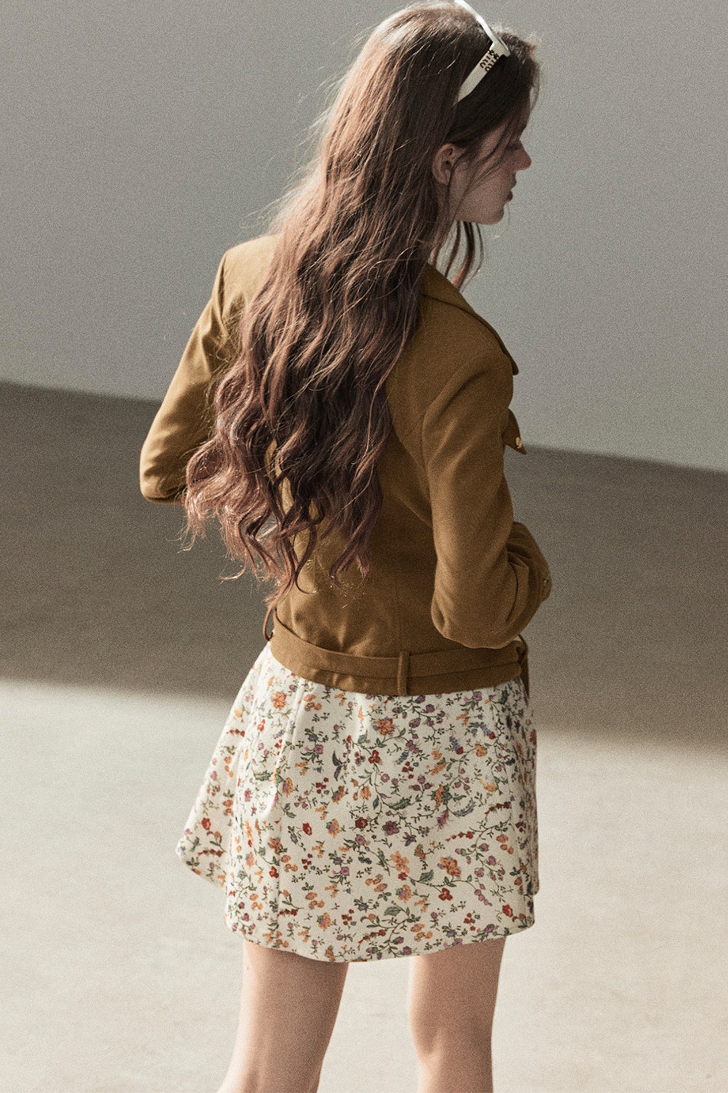 Veste courte style daim PU