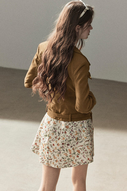 Veste courte style daim PU