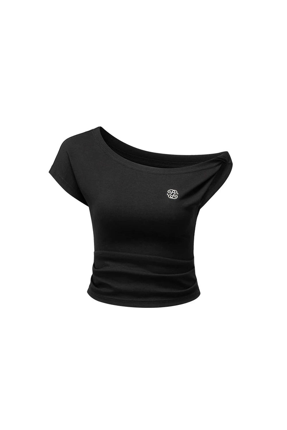 Knot Detail Off-Shoulder Short Sleeve Sweatshirt