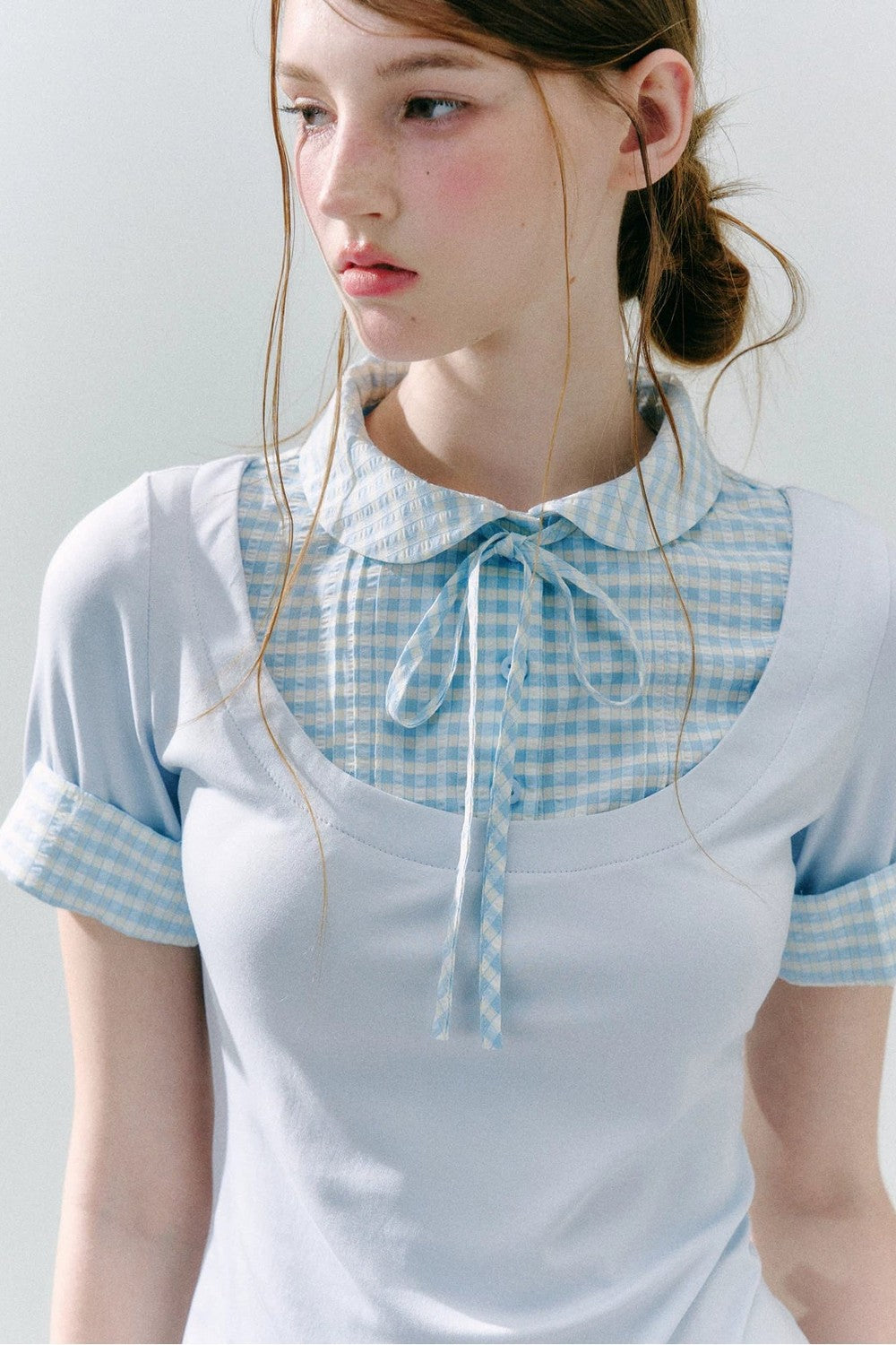 Haut preppy en modal patchwork