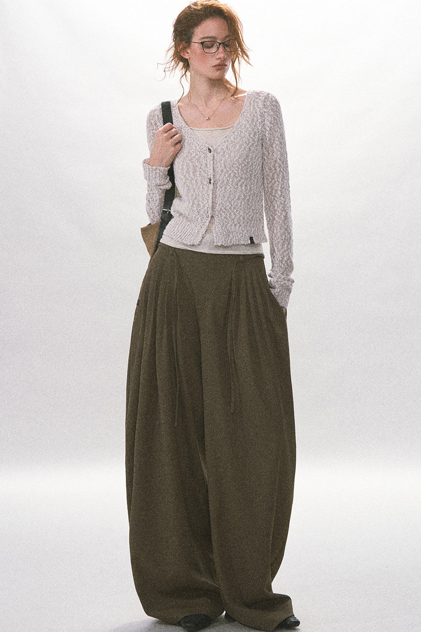 Textured Hollow-Out Knit Cardigan Jacket