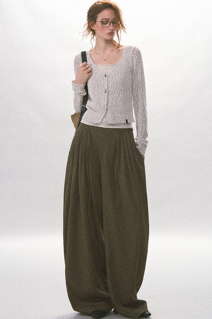 Textured Hollow-Out Knit Cardigan Jacket