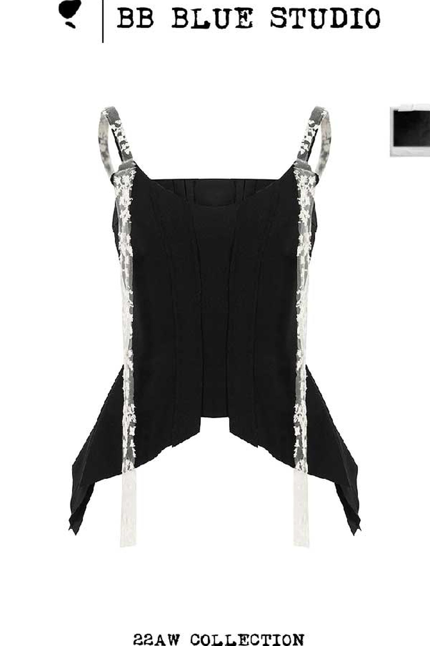 Französisches Gothic-Trägerkleid-und-Rock-Set