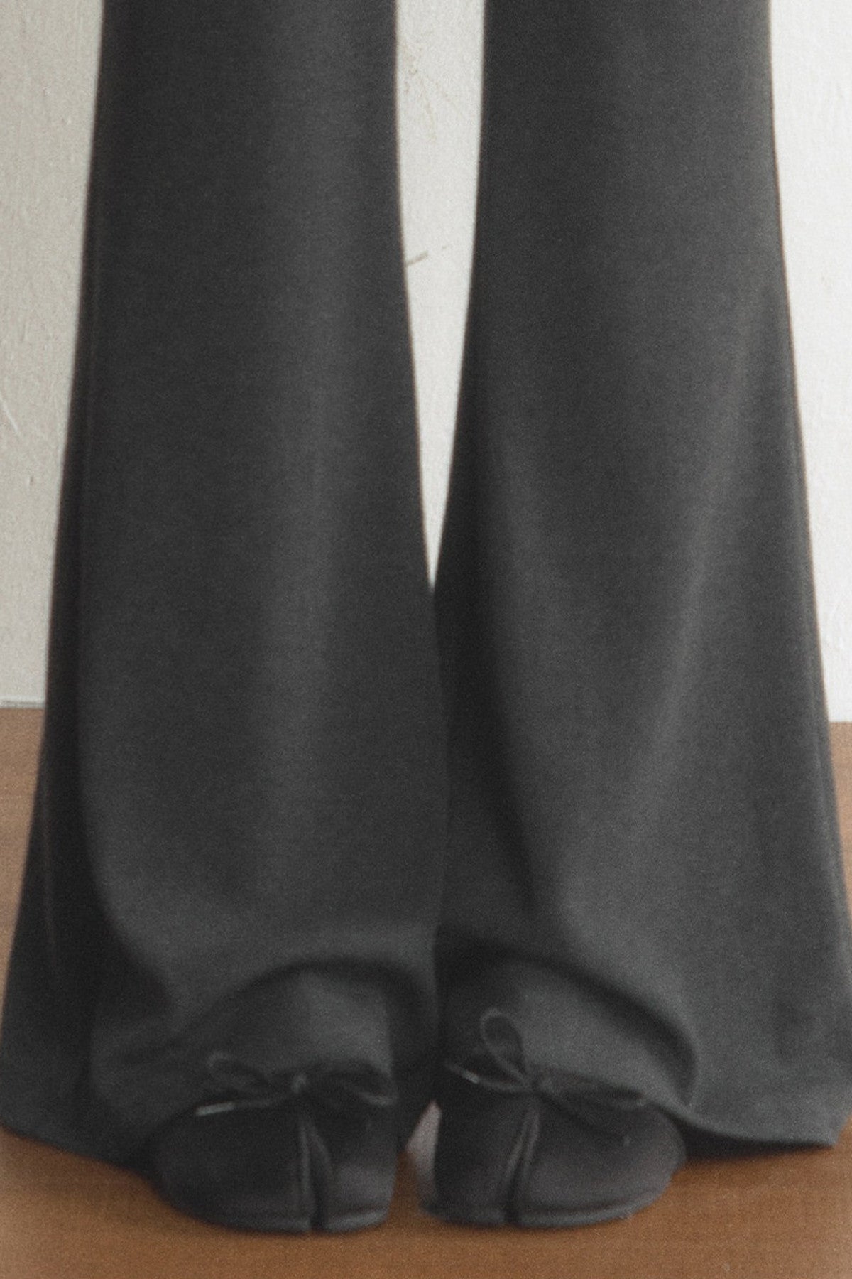 High-Waisted Lace Waistband Flared Pants