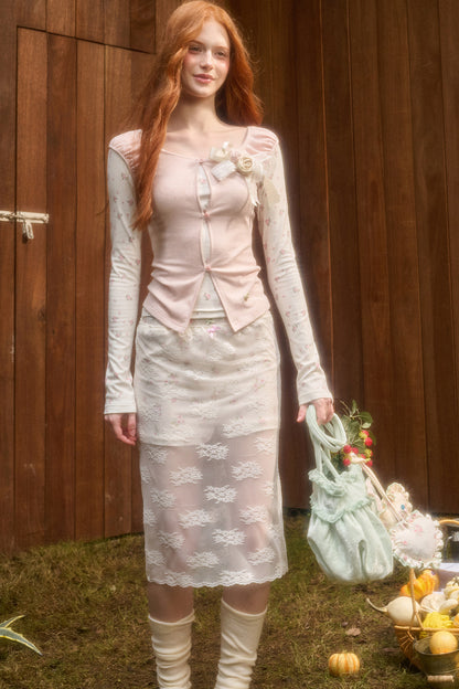 Two-Piece Knit Cardigan Set