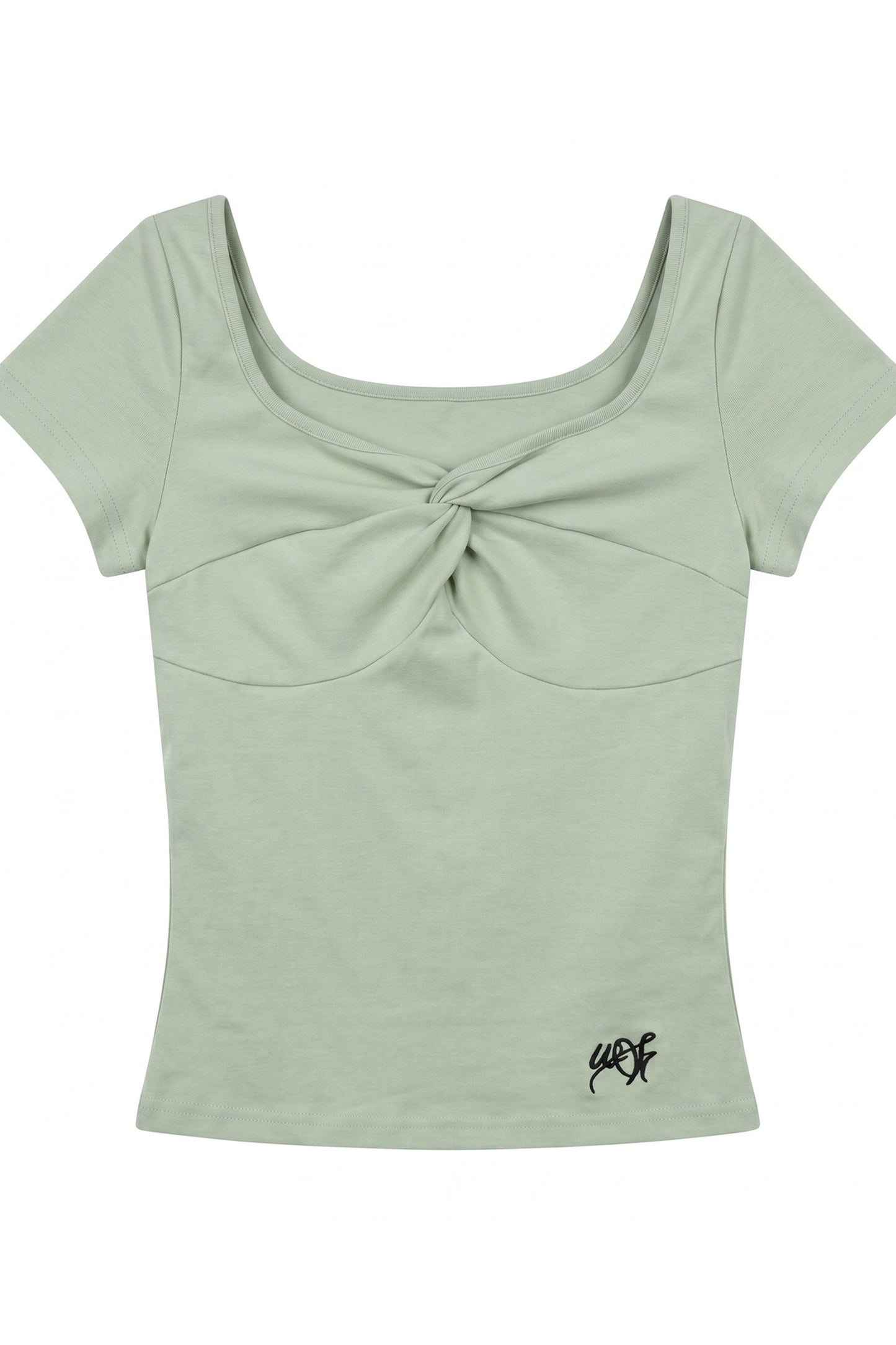 Conjunto coordinado de top y falda de encaje de punto