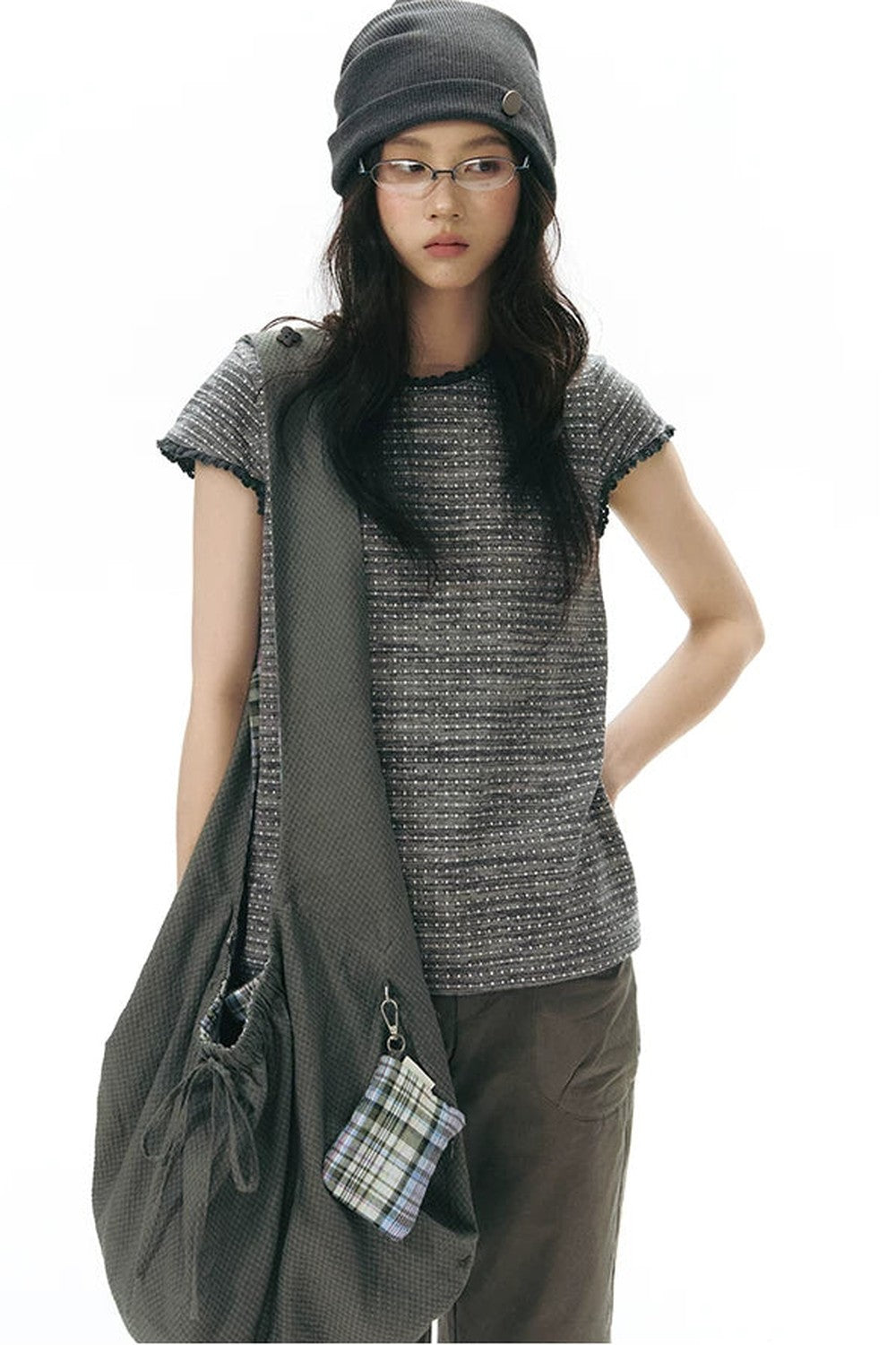 Double-Sided Button Crossbody Bag