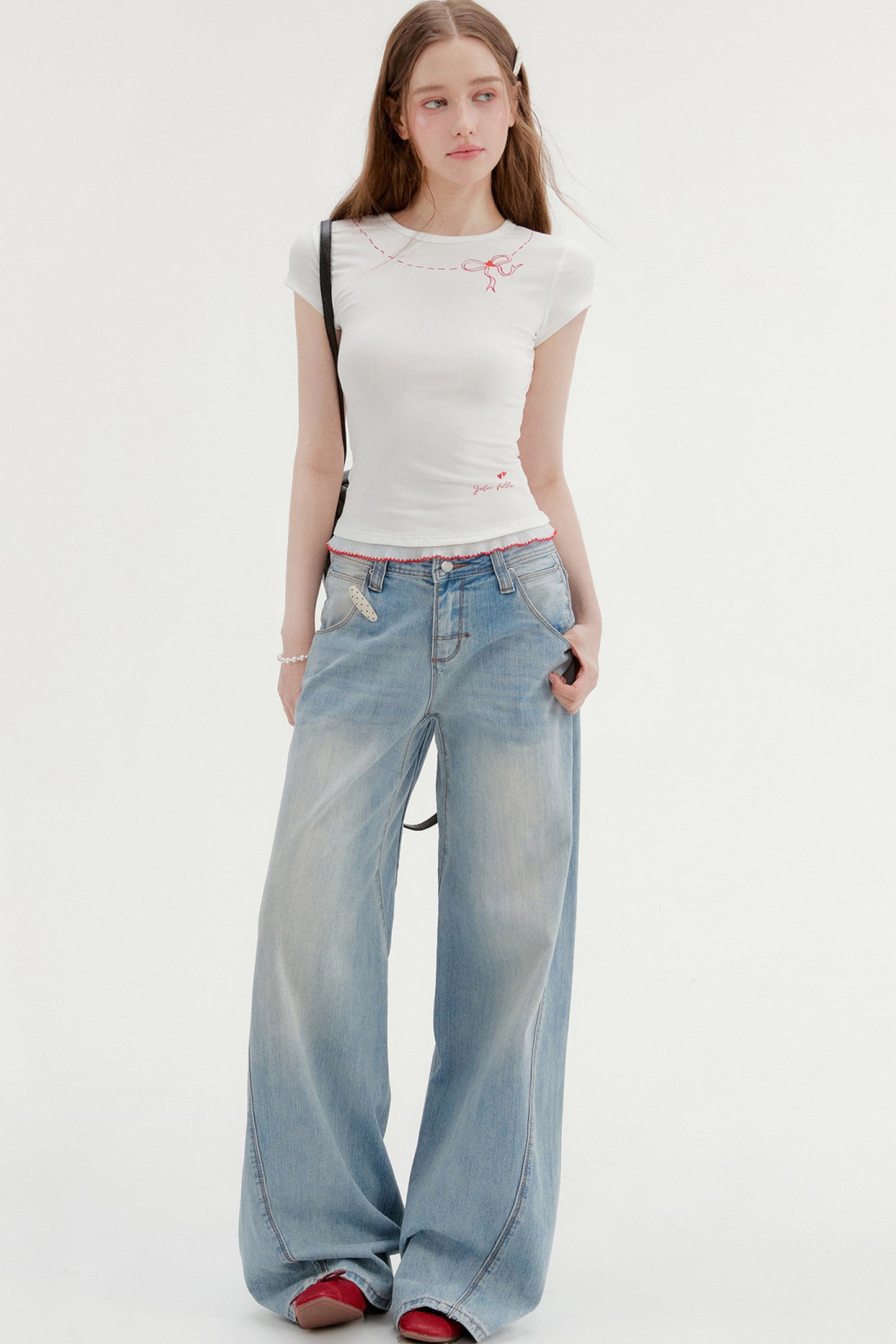 Bow Print Lyocell Blouse