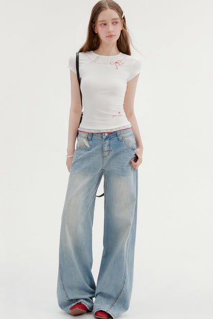Bow Print Lyocell Blouse