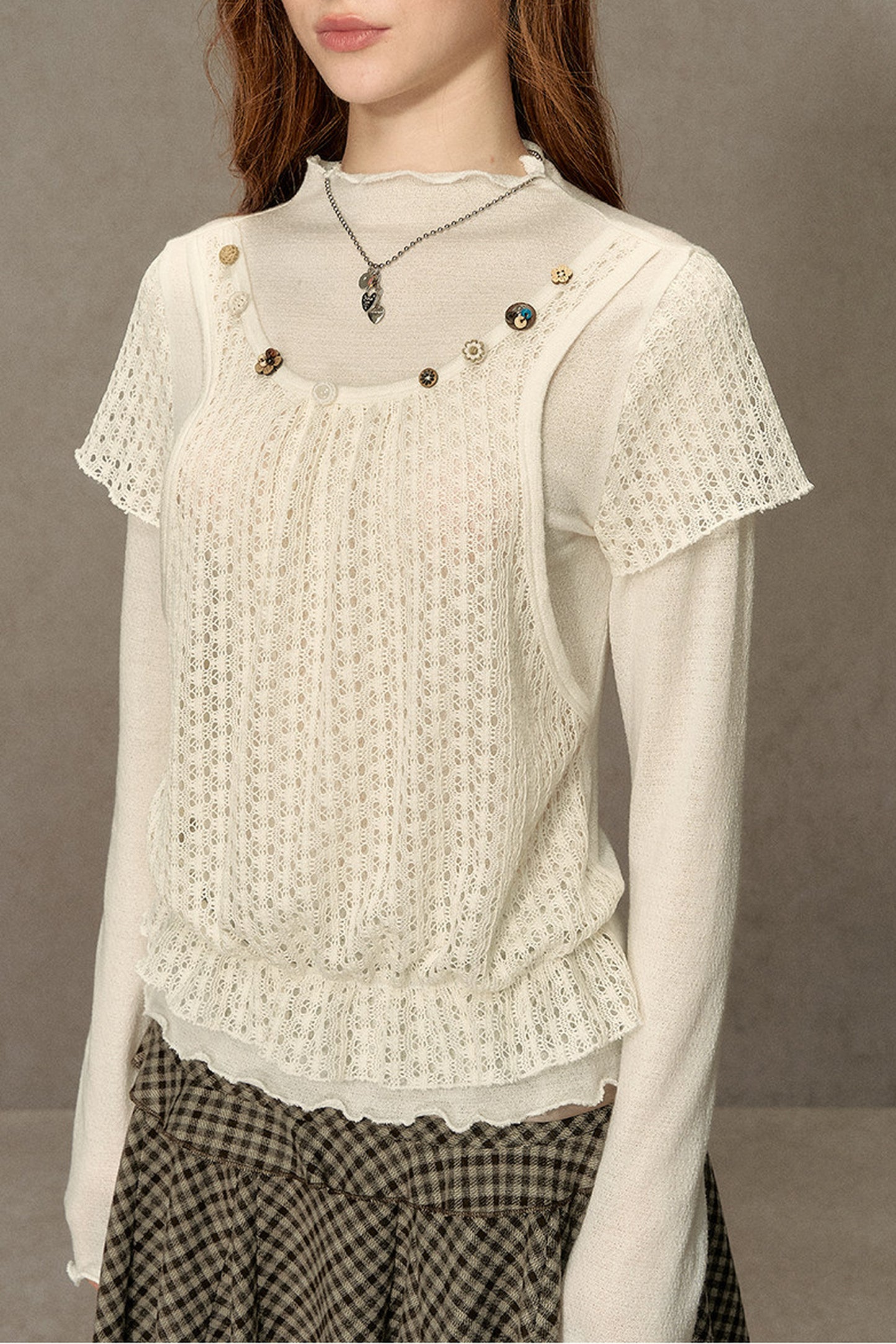 Hollow-Out Knit Sweater