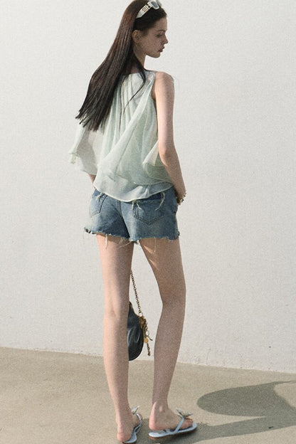 Vintage Distressed Denim Shorts