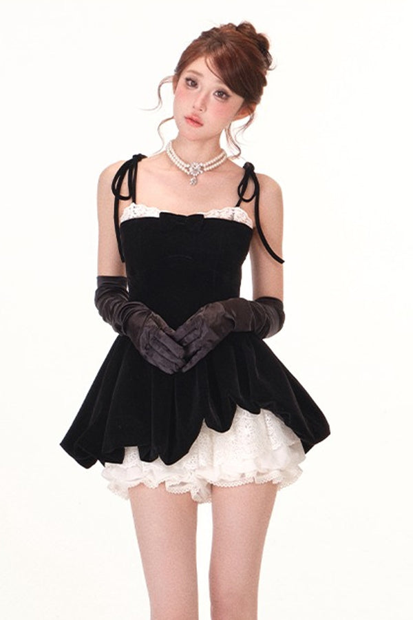 Velvet Lace Bud Dress, Pants and Jacket Set
