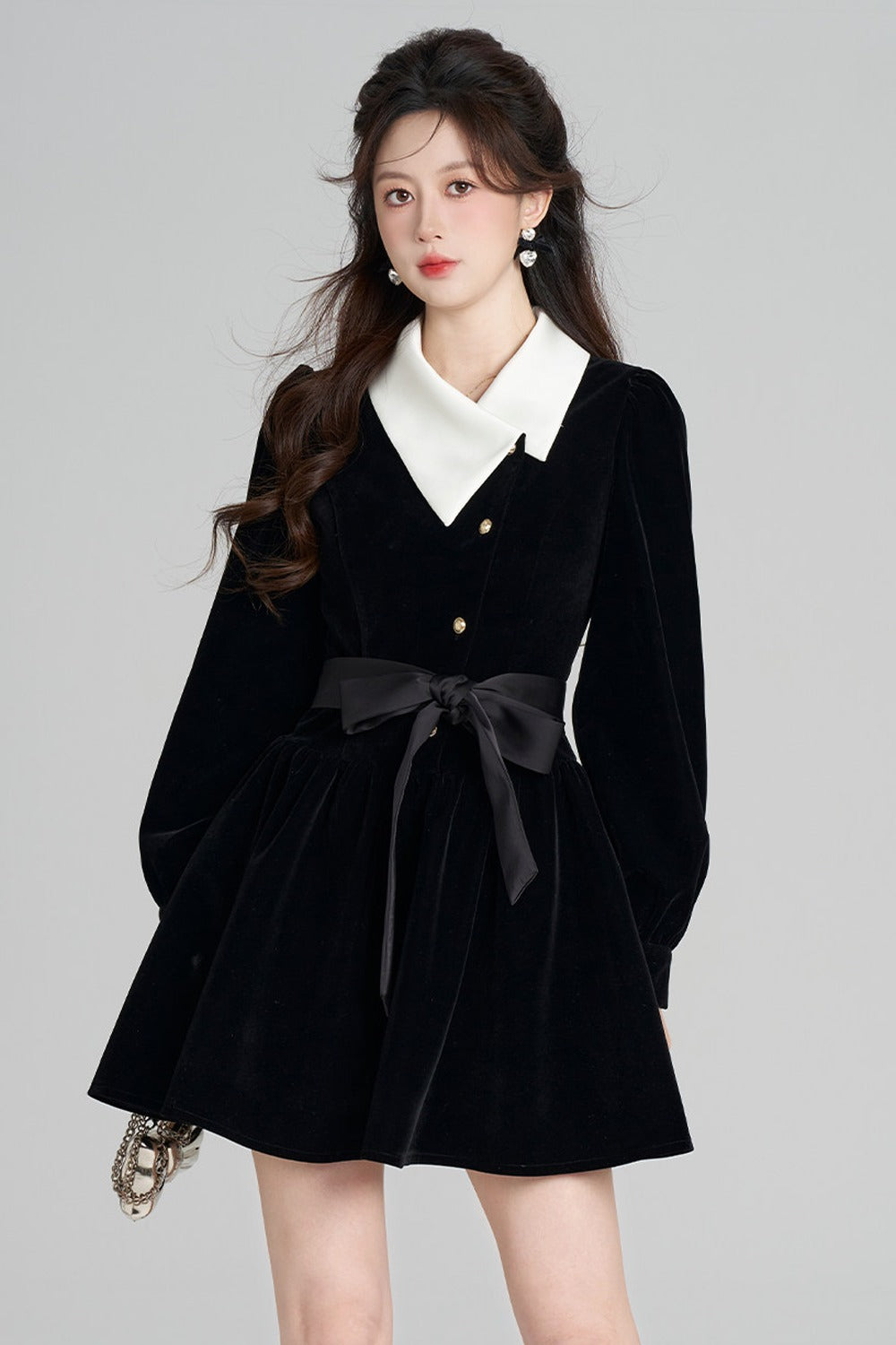 Black Velvet A-Line Dress