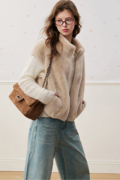 Cloud Velvet Stand Collar Faux Fur Vest