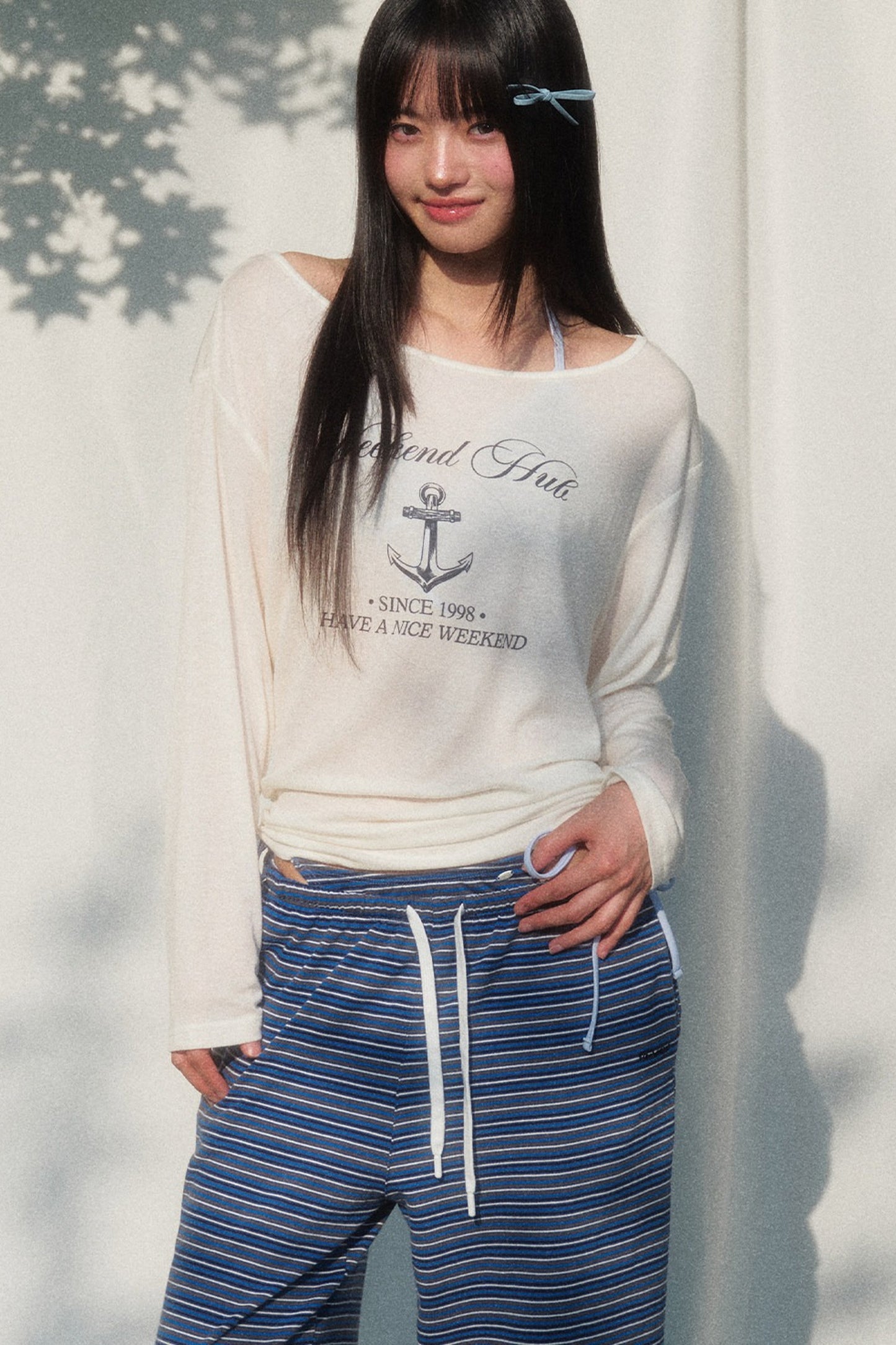 Printed Sun Protection Blouse and Trousers Set