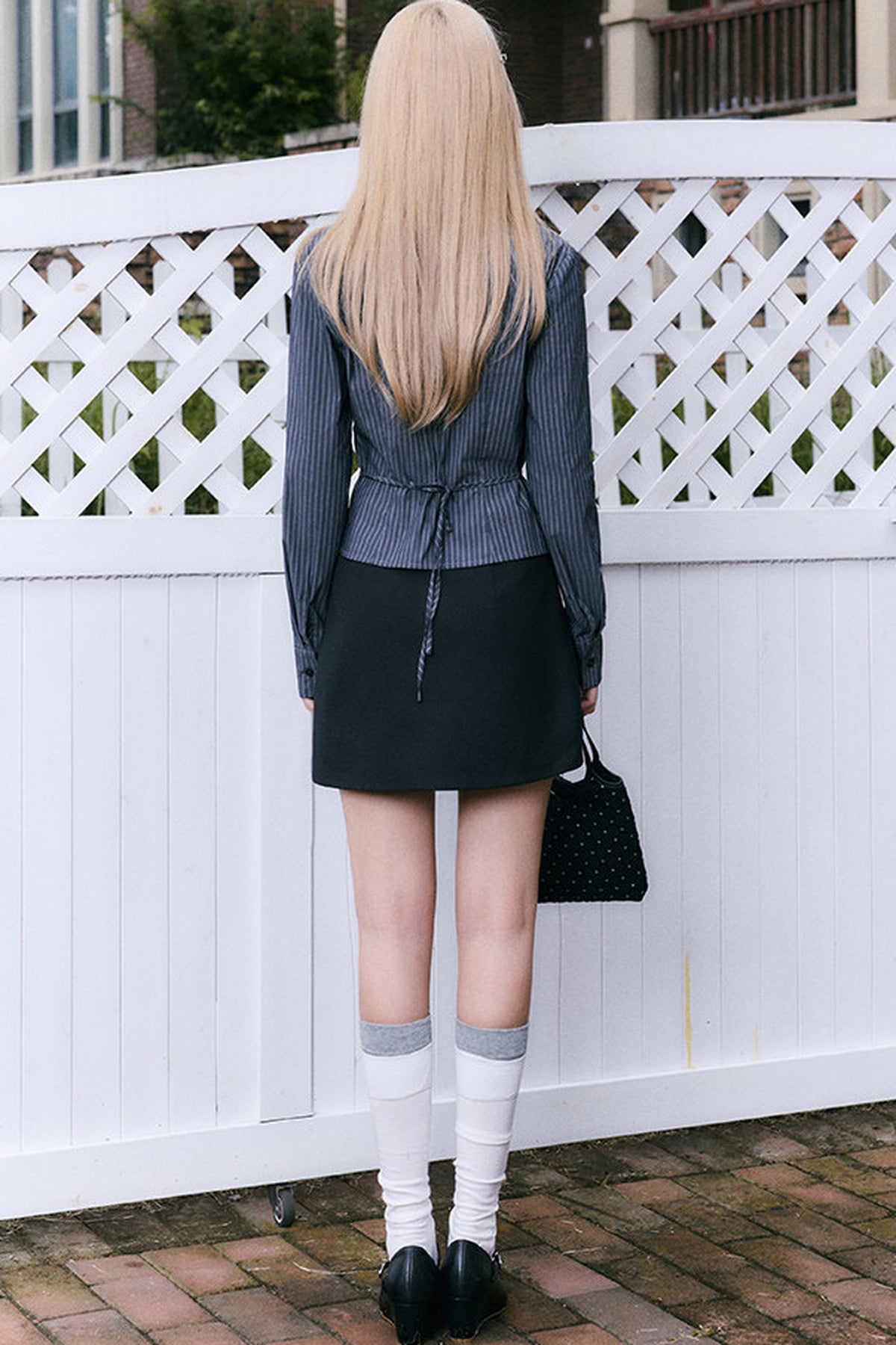 Rose Striped Shirt and Skirt Set-Up