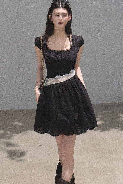Lyocell Lace Waist-Cinching Dress
