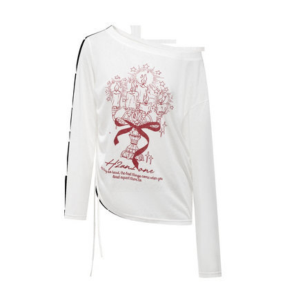 Graffiti Off-Shoulder Top