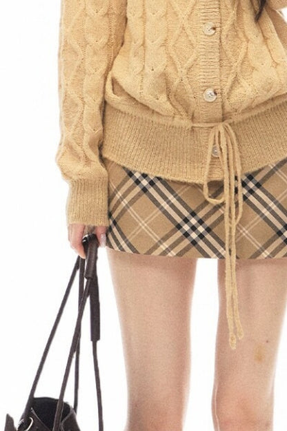 Early Autumn Knit Cardigan and Skirt Set-Up