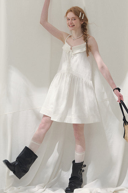 Kleid in Petite-Größe mit Schleife und Spaghettiträgern