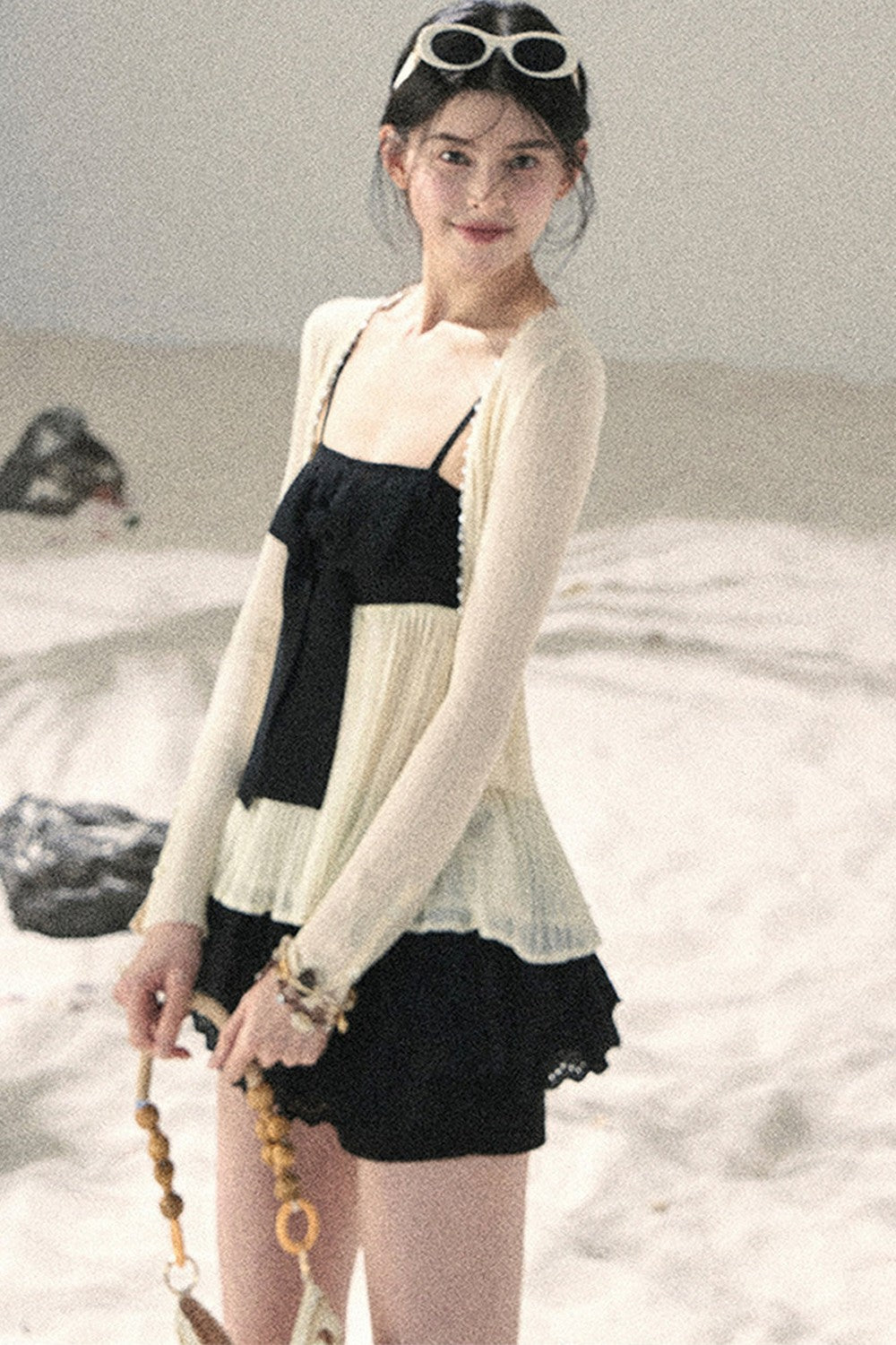 Off-Shoulder Mesh Camisole Top