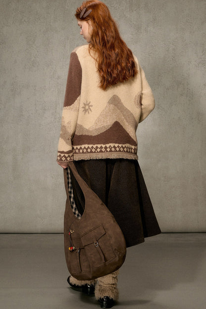 Jacquard Knit Cardigan