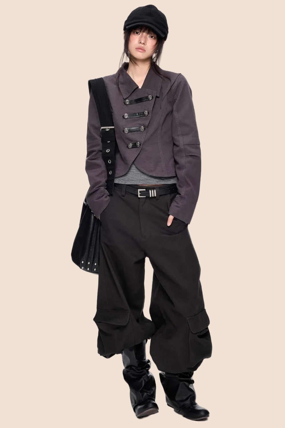 Palace-Style Double-Breasted Short Jacket