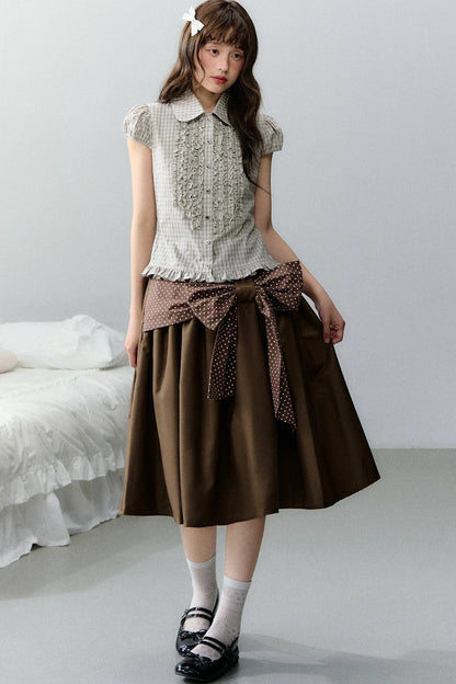 Polka Dot Retro Midi Skirt