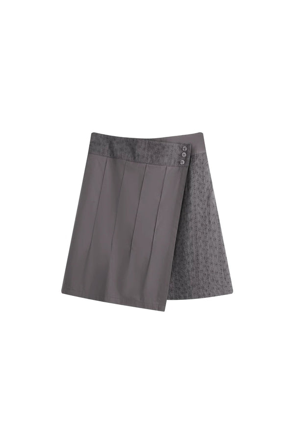 Retro Asymmetrical Pleated Skirt