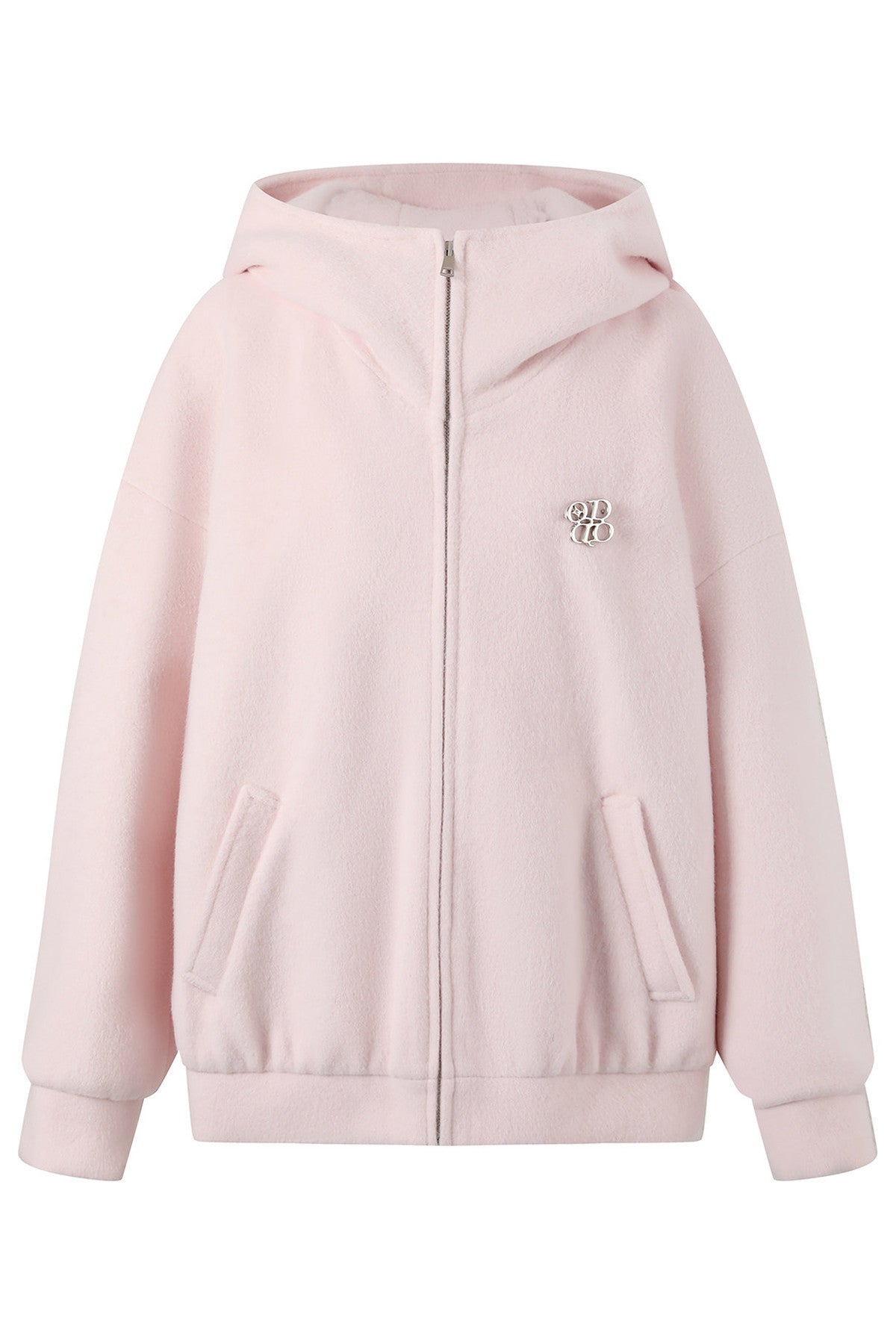 White Looped Wool Hooded Jacket