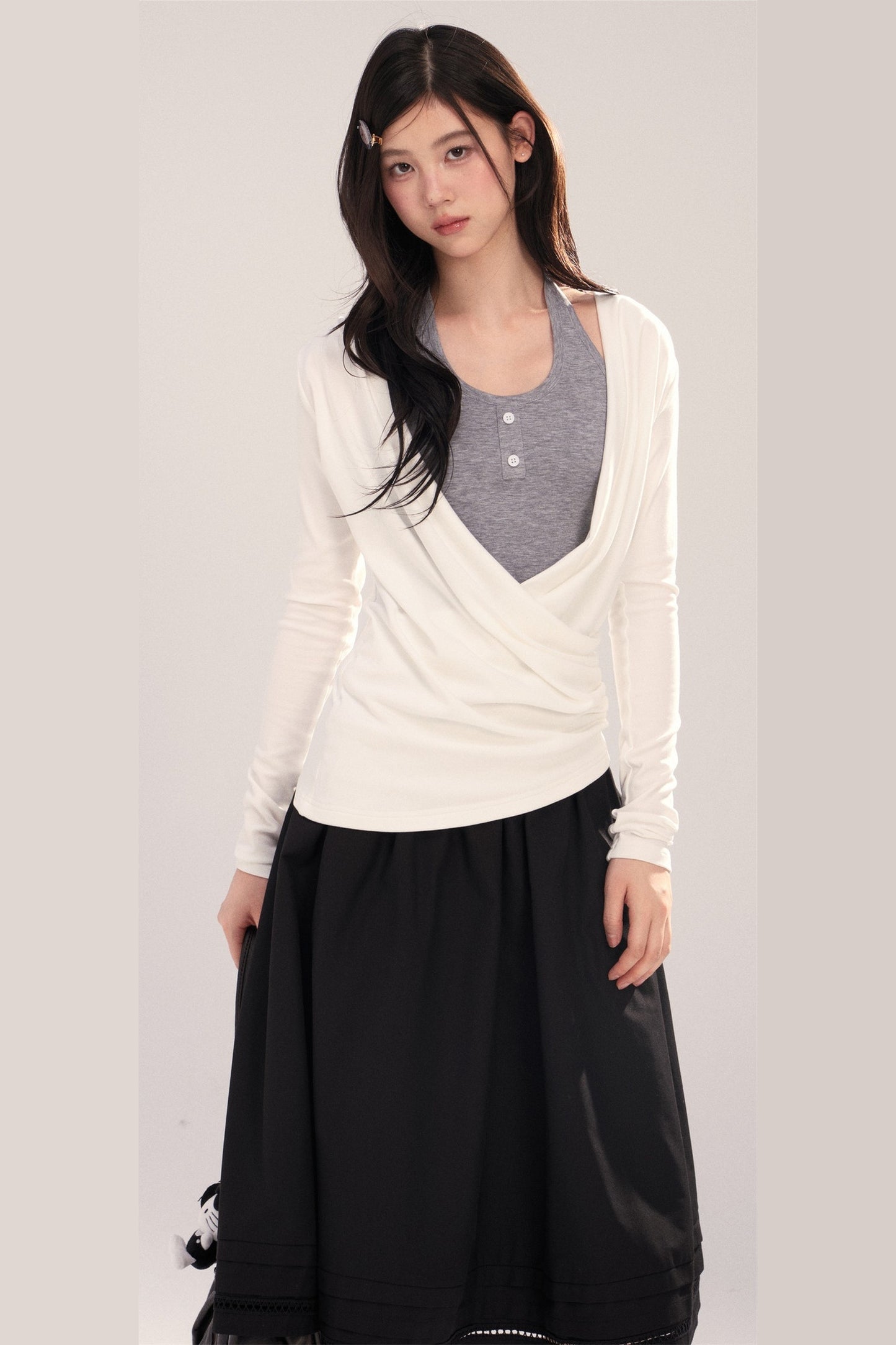 Layered-Look Long-Sleeve Top