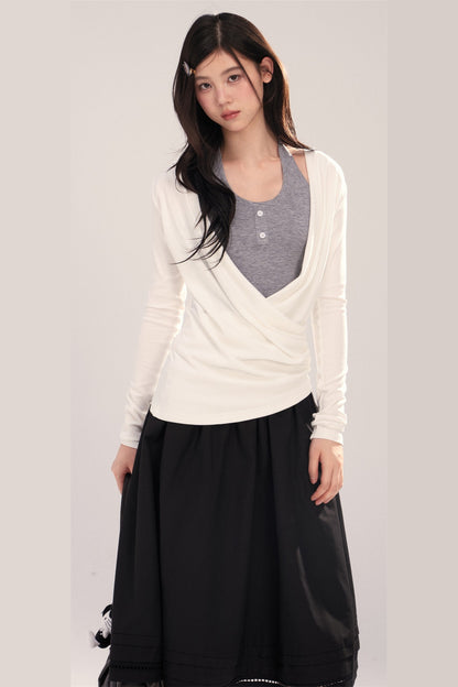 Layered-Look Long-Sleeve Top