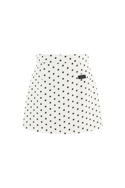 Square Neck Knit Top and Polka Dot Skirt Set-Up