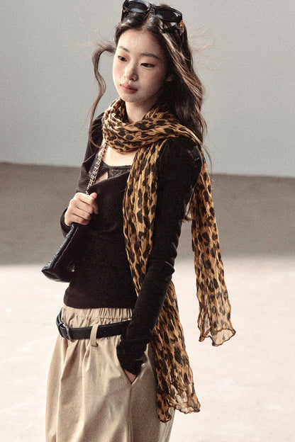 Autumn Leopard Print Shawl