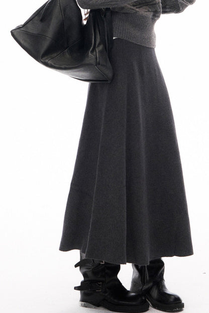 Knitted Jacket and Long A-Line Skirt Set-Up