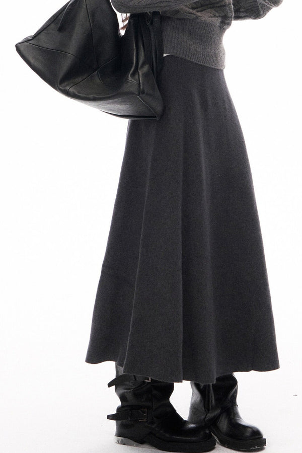 Knitted Jacket and Long A-Line Skirt Set-Up