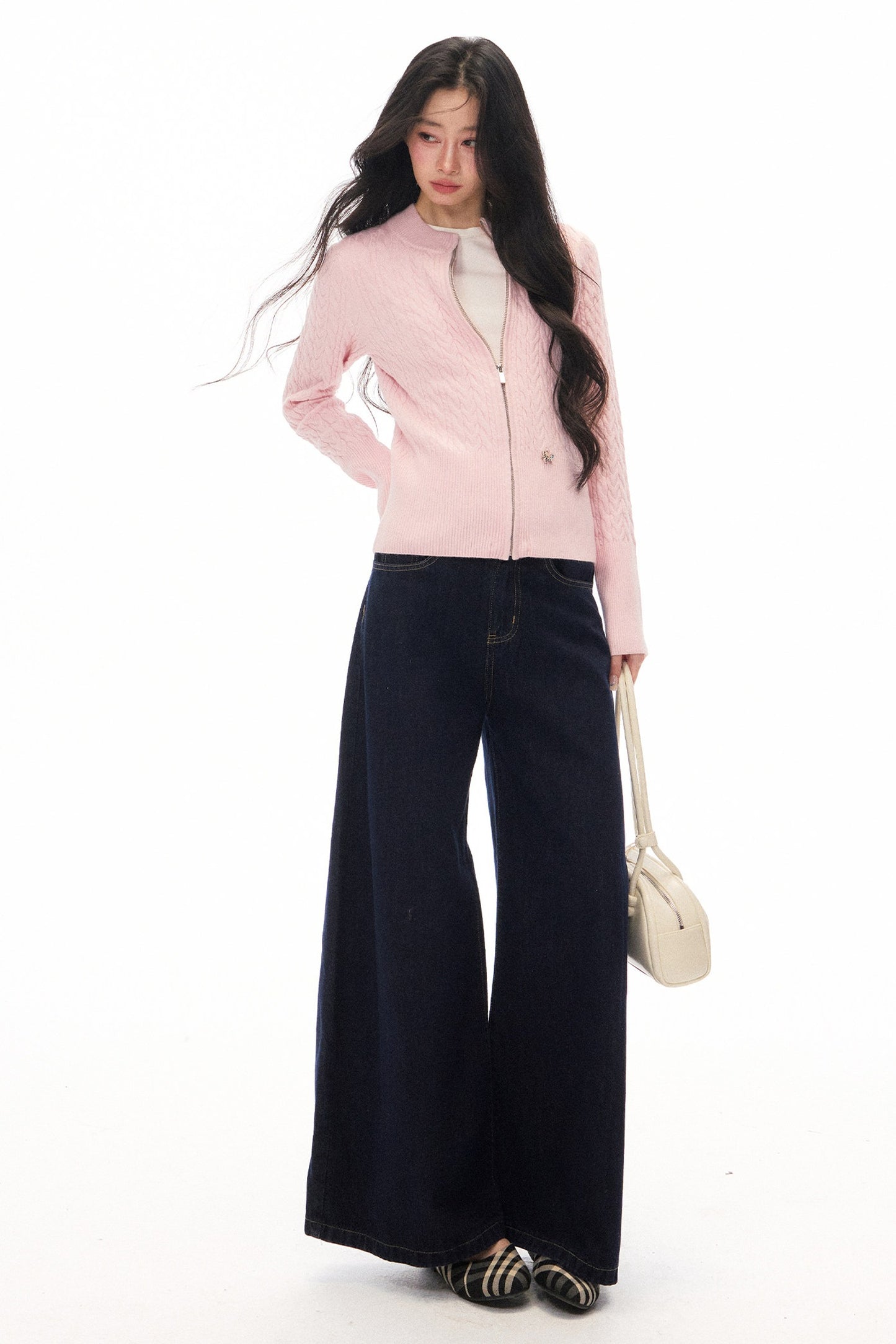 Long Sleeve Knitted Cardigan and Pants Set-Up