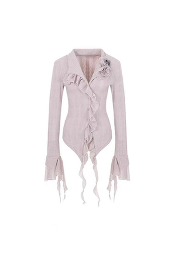 French Style Rose Knit Cardigan Top