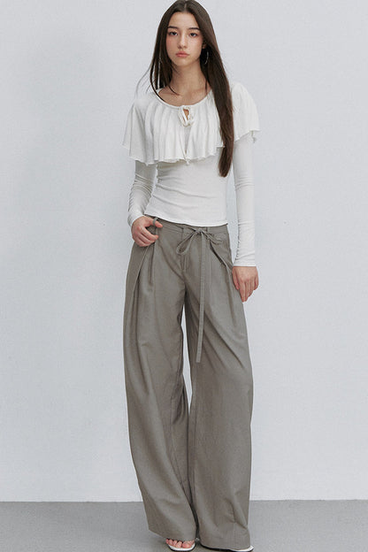 Bow Tie Draped Trousers