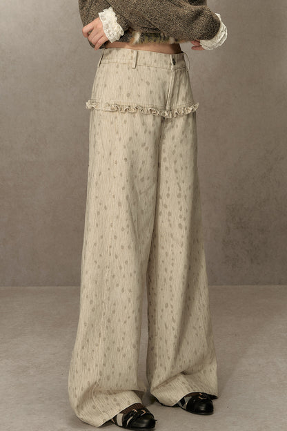 Fawn Spotted Lace Trim Pants