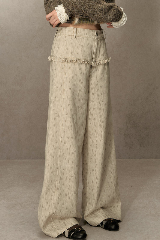 Fawn Spotted Lace Trim Pants