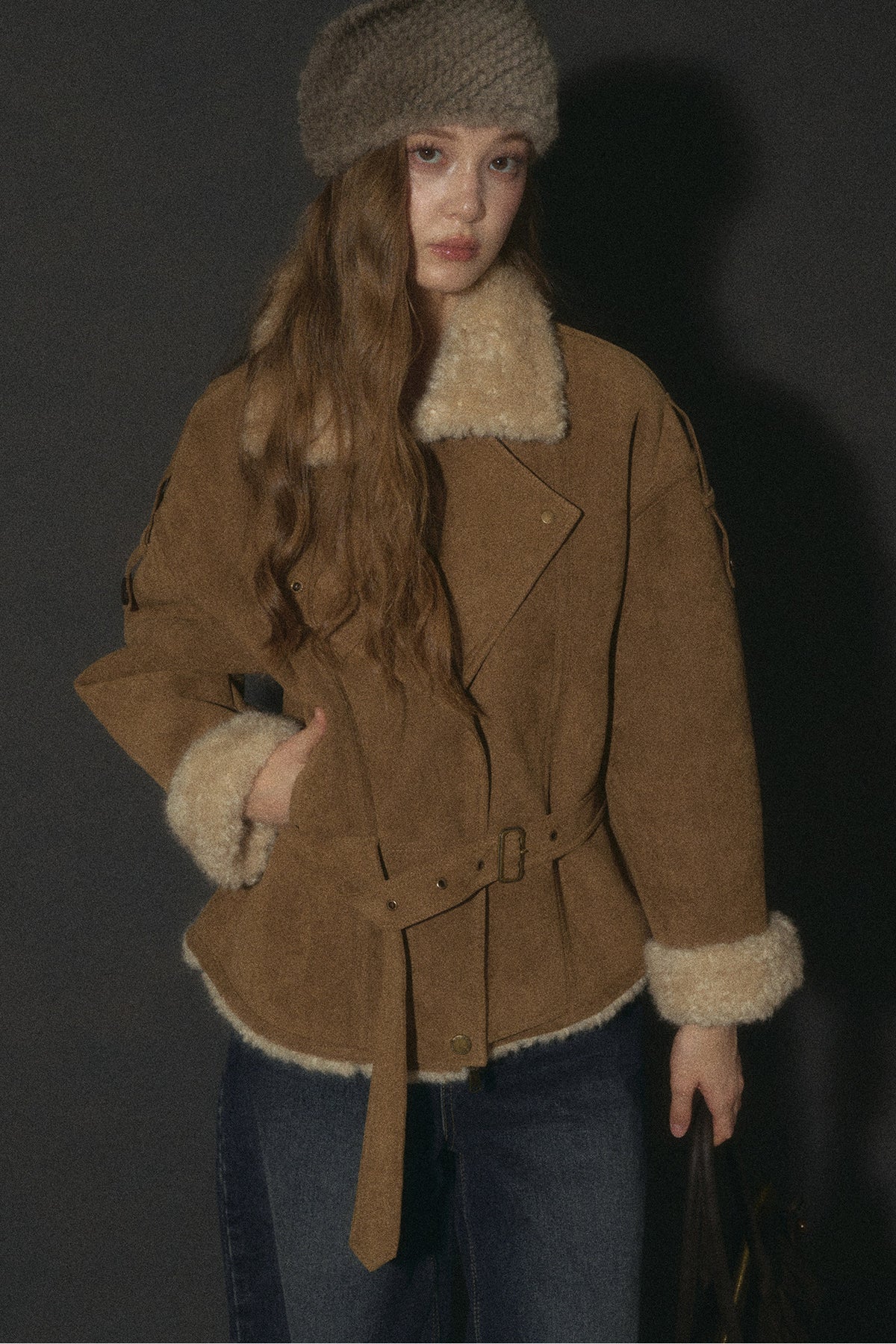 Cloud Shearling Biker Jacket