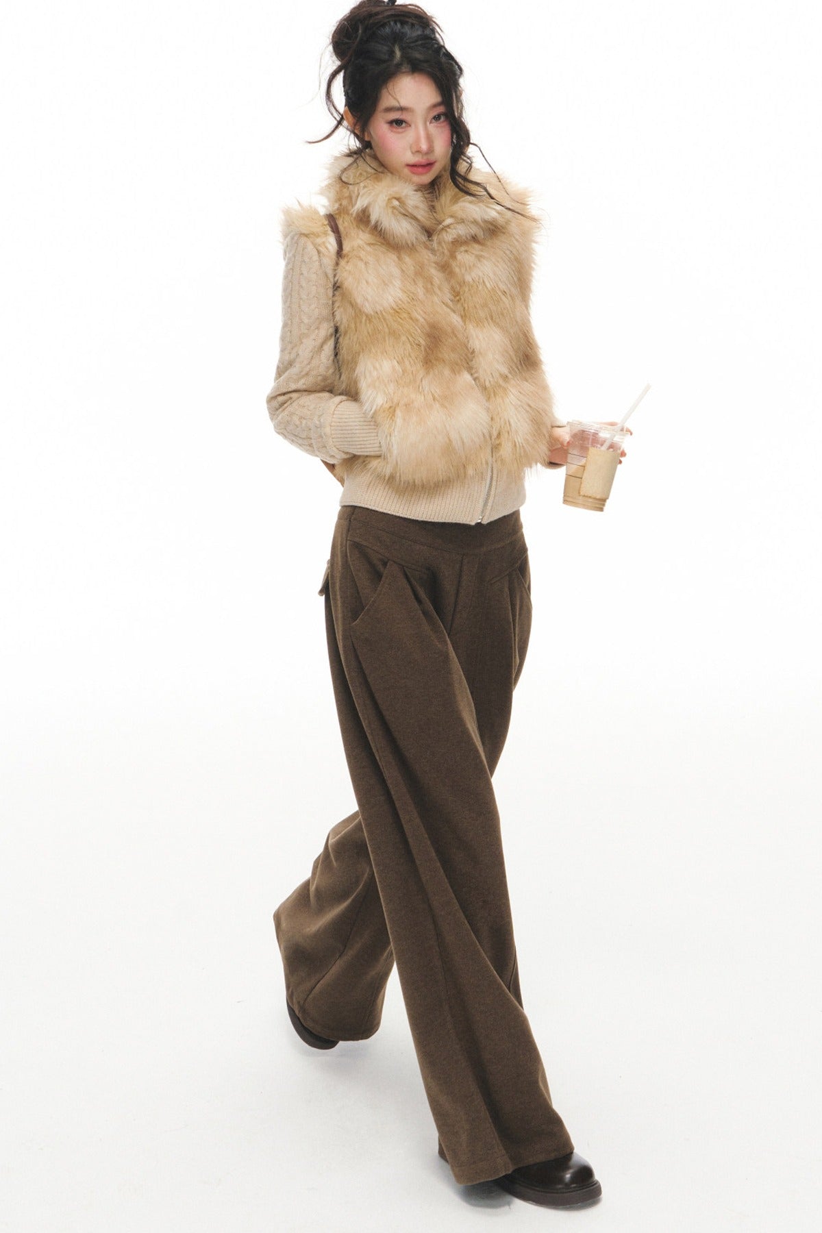 Eco-Fur Vest and Pants Set-Up