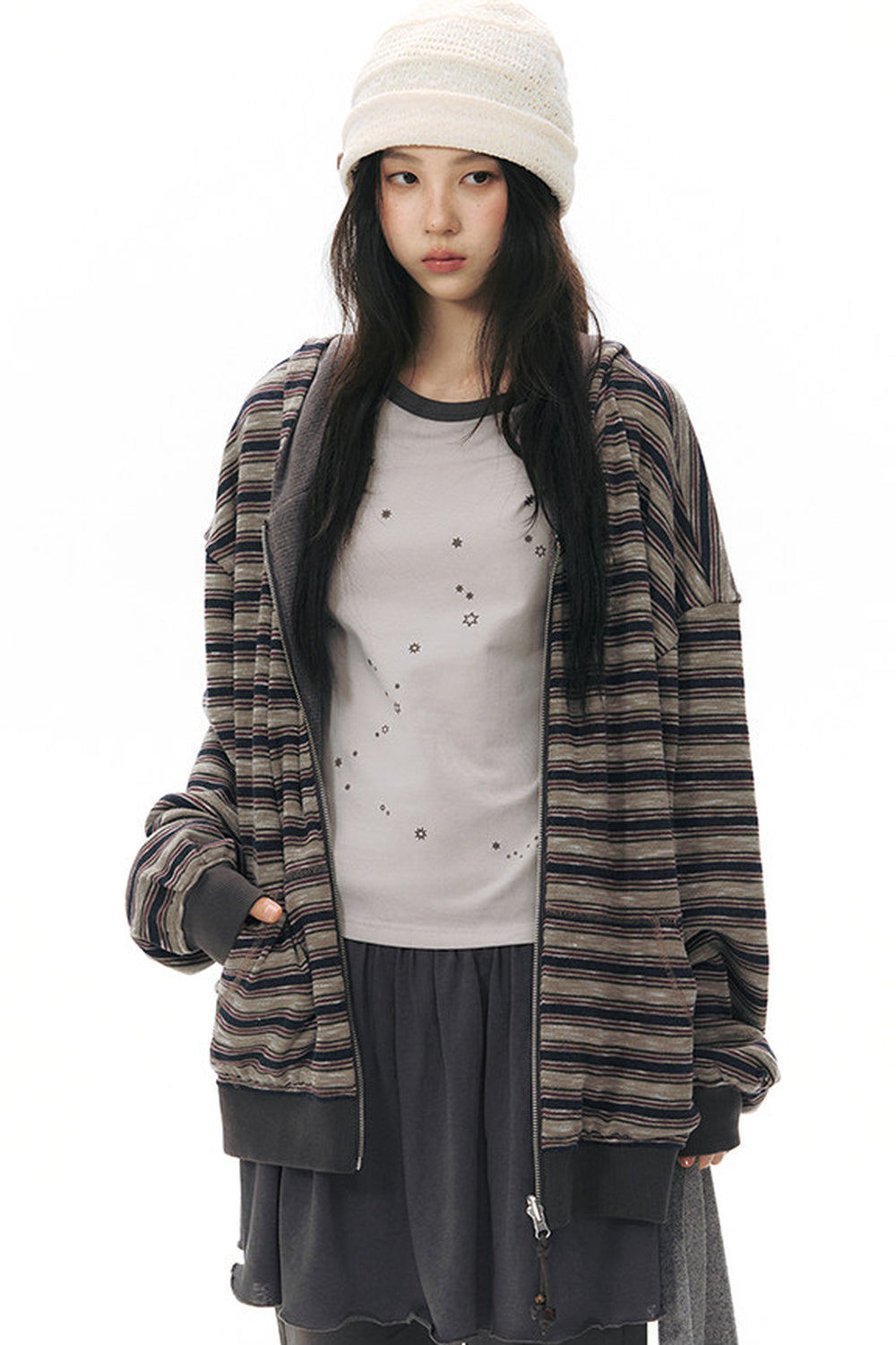Color-Blocked Raglan Sleeve Knit Blouse